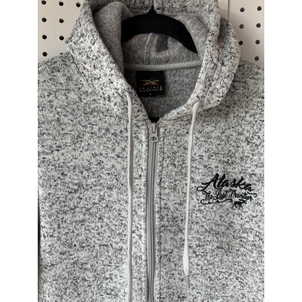 Prairie Mountain Sweater Hoodie Jacket Zip Alaska The Last Frontier Women's Lg - Picture 4 of 6